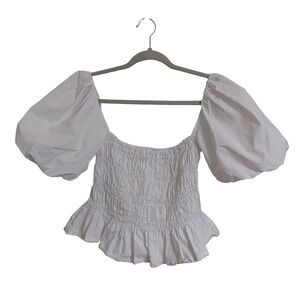 Astr White Puff Sleeve Blouse